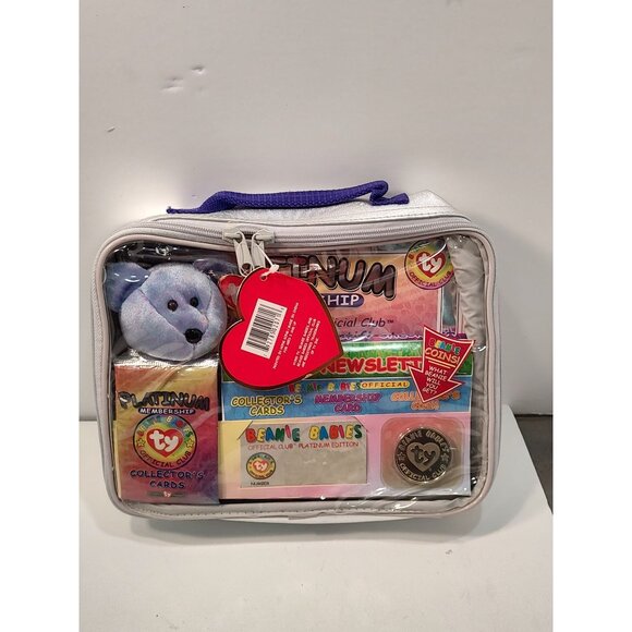 Ty Beanie Babies Official Platinum Edition Collector's Kit With Bear Cards & New - Picture 8 of 9